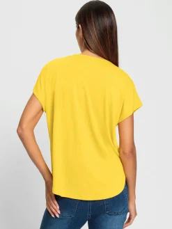 T-shirt à manches courtes encolure en v chevauchante