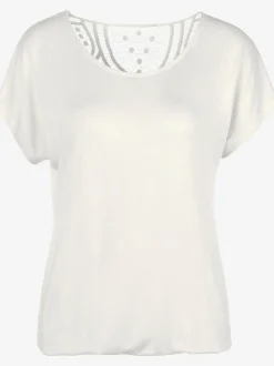 T-shirt à manches courtes empiècement en crochet doux au dos