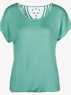 T-shirt à manches courtes empiècement en crochet doux au dos