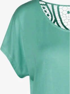 T-shirt à manches courtes empiècement en crochet doux au dos