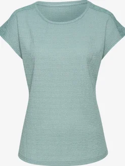 T-shirt à manches courtes empiècement crochet fin aux épaules