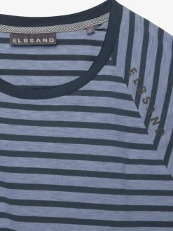 T-shirt à manches courtes encolure ronde avec bord-côtes ouverts