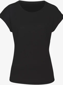 T-shirt à manches courtes empiècement crochet fin aux épaules