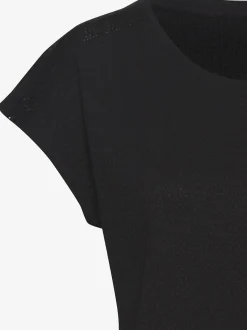 T-shirt à manches courtes empiècement crochet fin aux épaules
