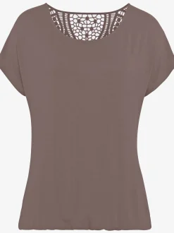 T-shirt à manches courtes empiècement en crochet doux au dos
