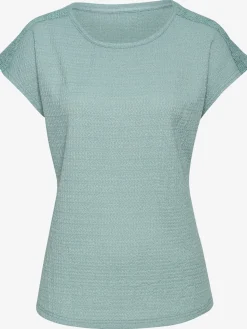 T-shirt à manches courtes empiècement crochet fin aux épaules