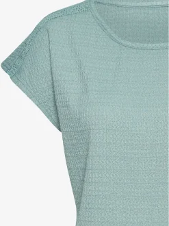 T-shirt à manches courtes empiècement crochet fin aux épaules