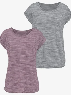 T-shirt à manches courtes effet structuré bicolore