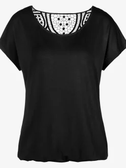 T-shirt à manches courtes empiècement en crochet doux au dos
