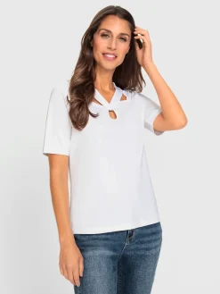 T-shirt à manches courtes encolure raffinée