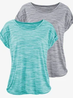 T-shirt à manches courtes effet structuré bicolore