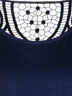 T-shirt à manches courtes empiècement en crochet doux au dos