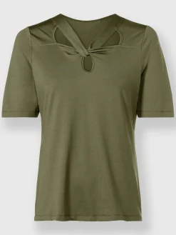 T-shirt à manches courtes encolure raffinée