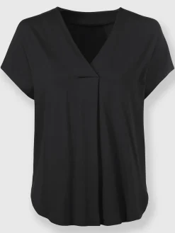 T-shirt à manches courtes encolure en v chevauchante