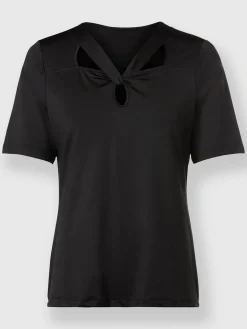 T-shirt à manches courtes encolure raffinée