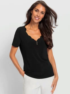 T-shirt à manches courtes encolure v tendance