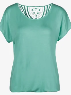 T-shirt à manches courtes empiècement en crochet doux au dos