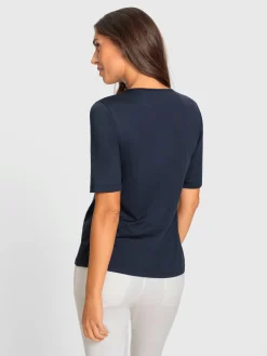 T-shirt à manches courtes encolure raffinée