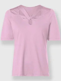 T-shirt à manches courtes encolure raffinée