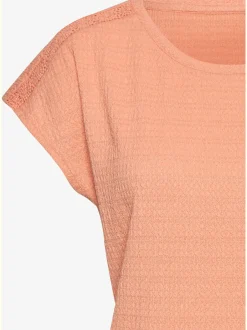 T-shirt à manches courtes empiècement crochet fin aux épaules