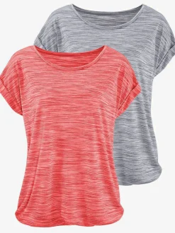 T-shirt à manches courtes effet structuré bicolore