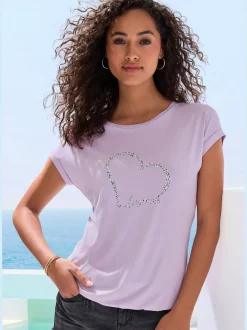 T-shirt à manches courtes imprimé cœur lascana