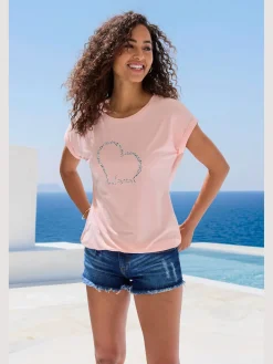 T-shirt à manches courtes imprimé cœur lascana