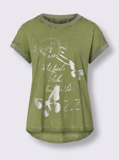 T-shirt à manches courtes imprimé feuille brillant