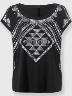 T-shirt à manches courtes imprimé feuille brillant