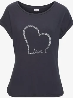 T-shirt à manches courtes imprimé cœur lascana