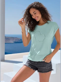 T-shirt à manches courtes imprimé cœur lascana