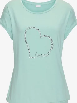 T-shirt à manches courtes imprimé cœur lascana