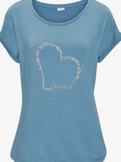 T-shirt à manches courtes imprimé cœur lascana
