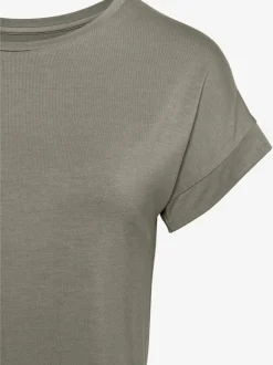 T-shirt à manches courtes large bordure à la finition des manches