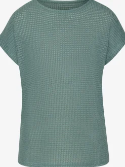 T-shirt à manches courtes matière gaufrée légèrement transparente