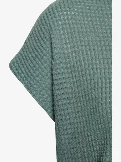 T-shirt à manches courtes matière gaufrée légèrement transparente