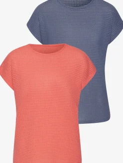 T-shirt à manches courtes matière gaufrée légèrement transparente