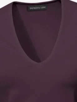 T-shirt à manches courtes manches mi-longues et encolure en v féminine