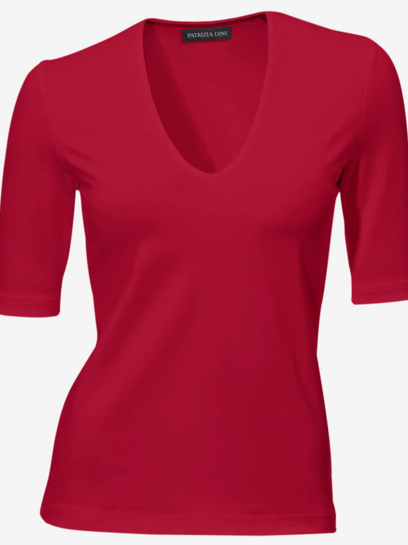 T-shirt à manches courtes manches mi-longues et encolure en v féminine