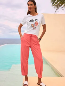 T-shirt à manches courtes motif imprimé devant