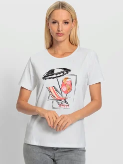 T-shirt à manches courtes motif imprimé devant