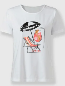 T-shirt à manches courtes motif imprimé devant