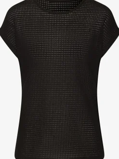 T-shirt à manches courtes matière gaufrée légèrement transparente
