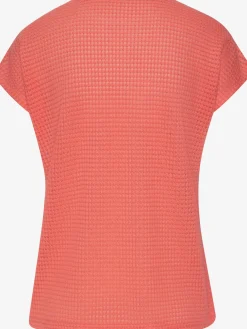 T-shirt à manches courtes matière gaufrée légèrement transparente