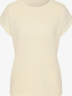 T-shirt à manches courtes matière gaufrée légèrement transparente