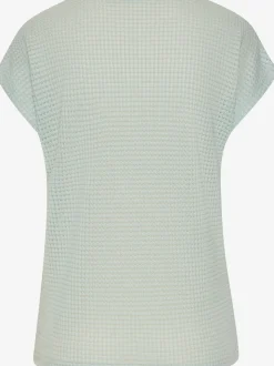 T-shirt à manches courtes matière gaufrée légèrement transparente