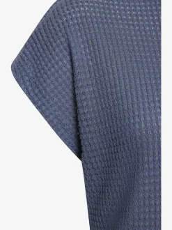 T-shirt à manches courtes matière gaufrée légèrement transparente