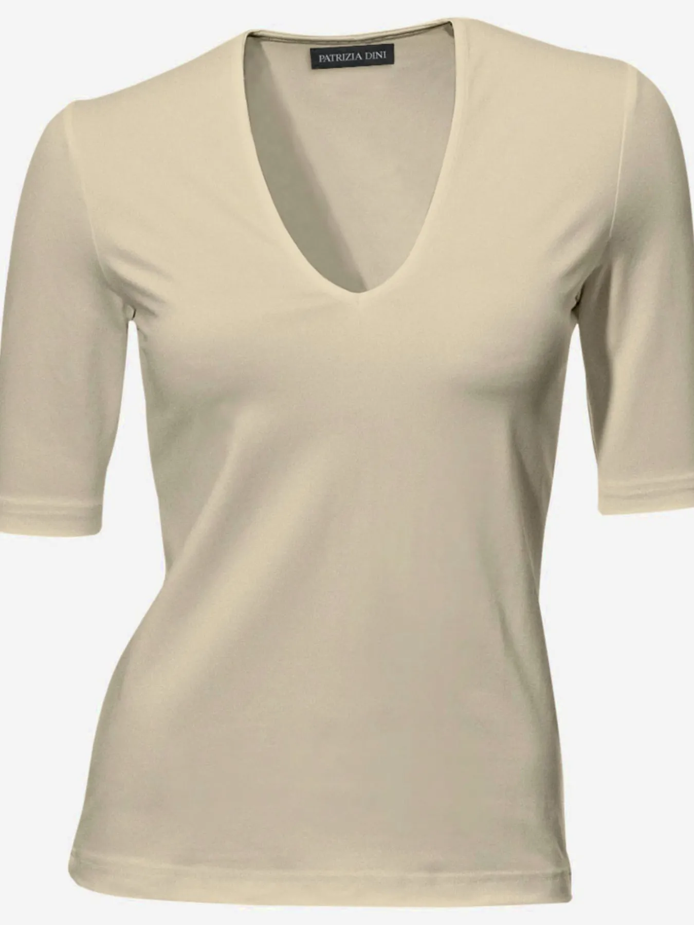 T-shirt à manches courtes manches mi-longues et encolure en v féminine