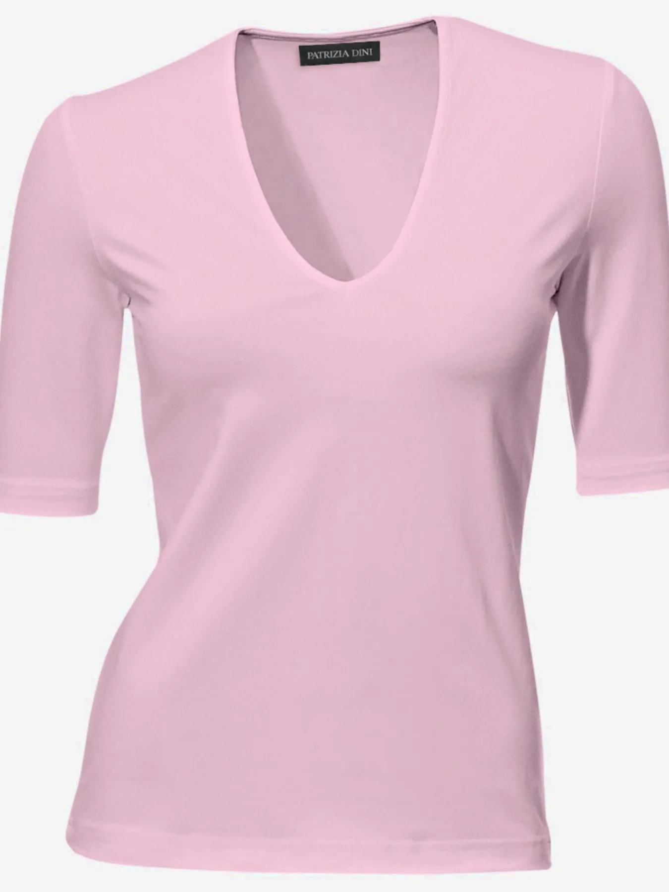T-shirt à manches courtes manches mi-longues et encolure en v féminine