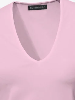 T-shirt à manches courtes manches mi-longues et encolure en v féminine